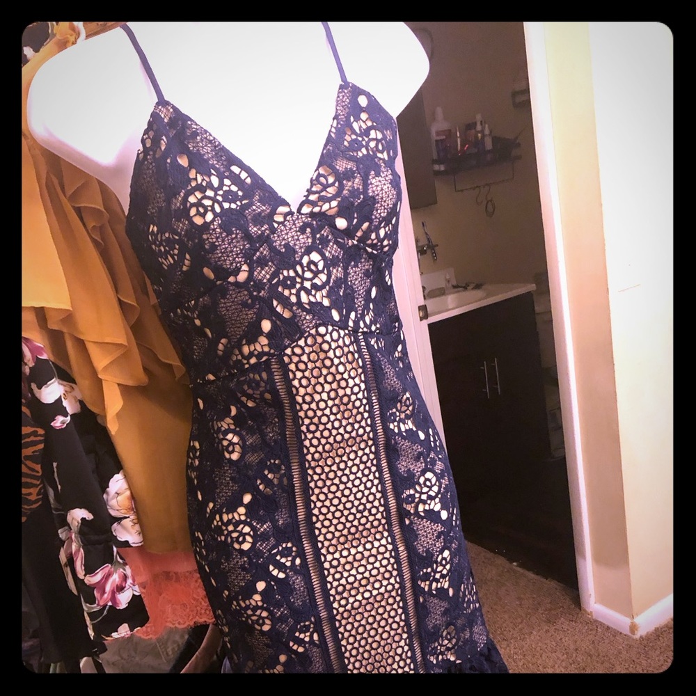 Blue lace dress